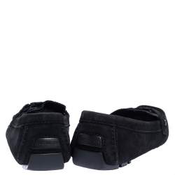 Pre Owned Louis Vuitton Black Suede Monte Carlo Loafers Size 43