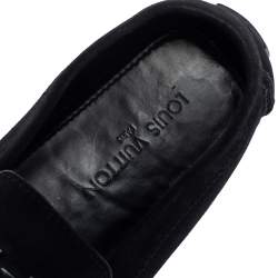 Pre Owned Louis Vuitton Black Suede Monte Carlo Loafers Size 43