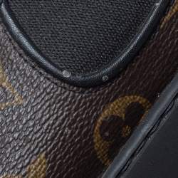 Pre Owned Louis Vuitton Brown Monogram Canvas And Black Leather Slalom Low Top Sneakers Size 43.5