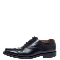 Louis Vuitton Black Leather Wing Tips Lace Up Oxford Size 43