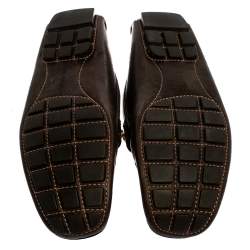 مملوكة مسبقًا حذاء لوفرز لوي فيتون مونت كارلو جلد بني مقاس 41.5