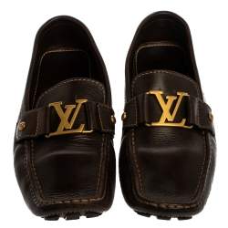 مملوكة مسبقًا حذاء لوفرز لوي فيتون مونت كارلو جلد بني مقاس 41.5