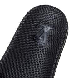 مملوكة مسبقًا صندل سلايد فلات لوي فيتون ووترفرونت دامييه أسود مقاس 41