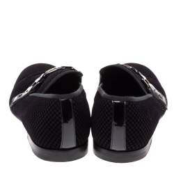Pre Owned Louis Vuitton Black Checkered Suede Smoking Slippers Size 44.5