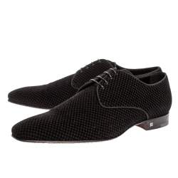 Pre Owned حذاء ديربي لوي فيتون قطيفة دامييه بيتيت أسود مقاس 44