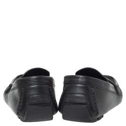 مملوكة مسبقًا حذاء لوفرز لوي فيتون درايفر جلد محبب أسود مقاس 45