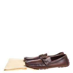 Pre Owned Louis Vuitton Ombre Brown Leather Monte Carlo Loafers Size 45