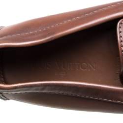 Pre Owned Louis Vuitton Ombre Brown Leather Monte Carlo Loafers Size 45