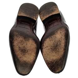 Pre Owned Louis Vuitton Patent Leather Damier Embossed Lace Up Derby Size 41