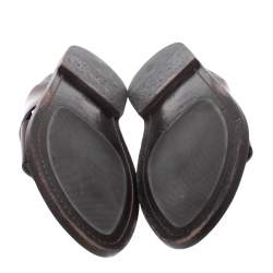 Pre Owned Louis Vuitton Ombre Burgundy Leather Foch Cross Strap Flat Slides Size 41.5