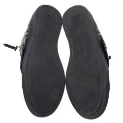 Louis Vuitton Black Leather Karakoram Pattern Punchy Sneaker Boots Size 40