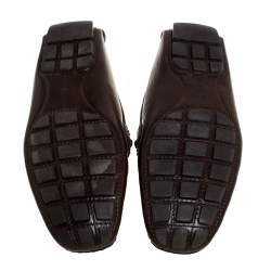 Louis Vuitton Brown Leather Monte Carlo Slip On Loafers Size 41.5