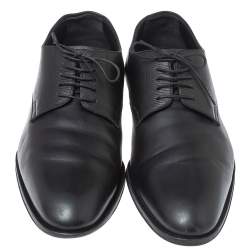 Pre Owned Louis Vuitton Black Leather Lace Up Oxford Size 43.5