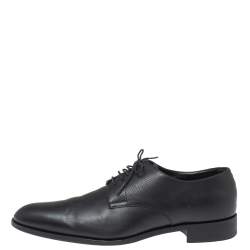 Pre Owned Louis Vuitton Black Leather Lace Up Oxford Size 43.5