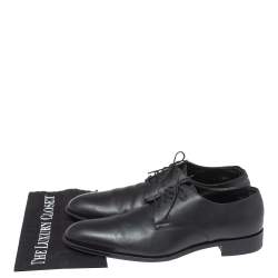 Pre Owned Louis Vuitton Black Leather Lace Up Oxford Size 43.5