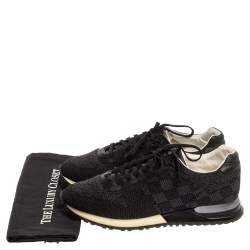 Pre Owned Louis Vuitton Black Damier Fabric and Leather Run Away Sneakers Size 41