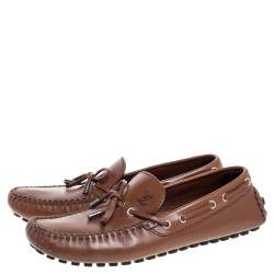 Pre Owned حذاء لوفرز لوي فيتون أريزونا جلد بني مقاس 42