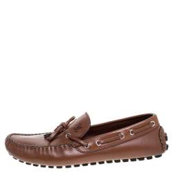 Pre Owned حذاء لوفرز لوي فيتون أريزونا جلد بني مقاس 42