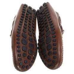 Pre Owned حذاء لوفرز لوي فيتون أريزونا جلد بني مقاس 42