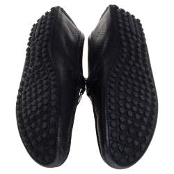 Pre Owned حذاء لوفرز لوي فيتون "هوكينهيم" مزين بشعار الماركة و بطراز سليب أون جلد أسود مقاس 43