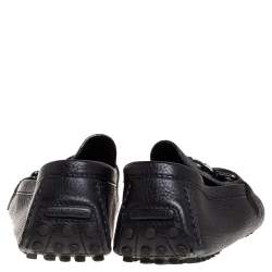 Pre Owned حذاء لوفرز لوي فيتون "هوكينهيم" مزين بشعار الماركة و بطراز سليب أون جلد أسود مقاس 43