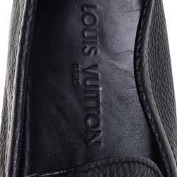 Pre Owned حذاء لوفرز لوي فيتون "هوكينهيم" مزين بشعار الماركة و بطراز سليب أون جلد أسود مقاس 43