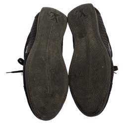 Pre Owned Louis Vuitton Black Canvas and Suede Petit Damier Vibes Sneakers Size 43