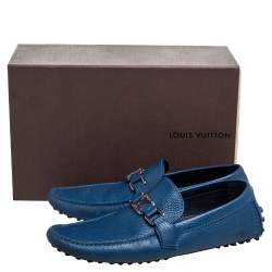 حذاء لوفرز لوي فيتون هوكين هام جلد أزرق مقاس 42