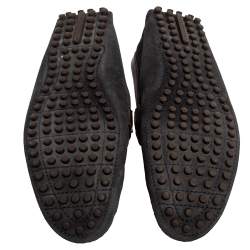 Pre Owned حذاء لوفرز لوي فيتون سويدي بني/أزرق داكن هوكينهام مقاس 42