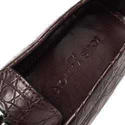 Pre Owned Louis Vuitton Red Crocodile Monte Carlo Loafers Size 42.5