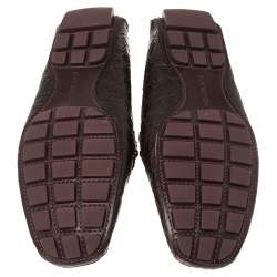 Pre Owned Louis Vuitton Red Crocodile Monte Carlo Loafers Size 42.5