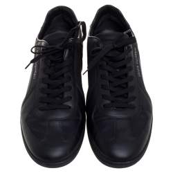 مملوكة مسبقًا Louis Vuitton Black Nylon and Leather Low Top Sneakers Size 41.5