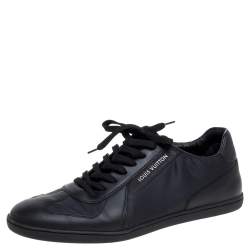 مملوكة مسبقًا Louis Vuitton Black Nylon and Leather Low Top Sneakers Size 41.5