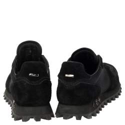 Pre Owned حذاء رياضي لوي فيتون سويدي وشبكة سوداء مقاس 43.5