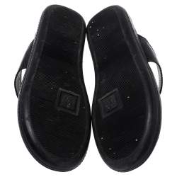 Pre Owned Louis Vuitton Black Leather Thong Sandals Size 41