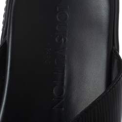 Pre Owned Louis Vuitton Black Leather Thong Sandals Size 41