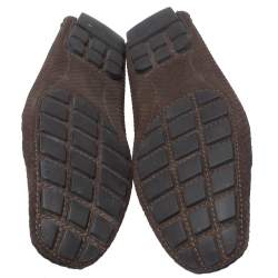 Pre Owned  حذاء لوفرز لوي فيتون "مونت كارلو" مربعات دامييه إيبني سويدي بني مقاس 42