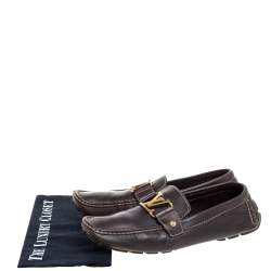 Louis Vuitton Brown Leather Monte Carlo Loafers Size 41.5