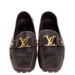 Louis Vuitton Brown Leather Monte Carlo Loafers Size 41.5