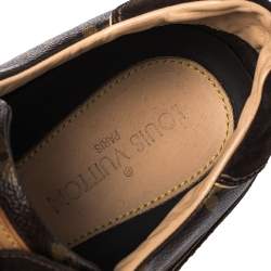 Pre Owned Louis Vuitton Brown Suede And Monogram Canvas Energie Sneakers Size 46