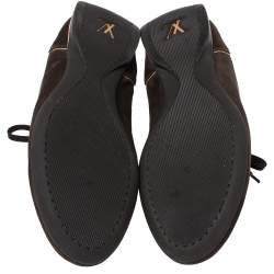 Pre Owned Louis Vuitton Brown Suede And Monogram Canvas Energie Sneakers Size 46