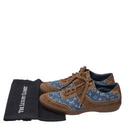 مملوكة مسبقًا Louis Vuitton Monogram Denim And Suede Sneakers Size 41