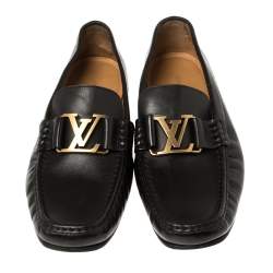 Pre Owned حذاء لوفرز لوي فيتون "مونتانغن" جلد أسود مقاس 40