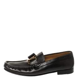 Pre Owned حذاء لوفرز لوي فيتون "مونتانغن" جلد أسود مقاس 40