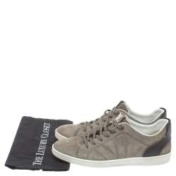 Louis Vuitton Grey/Brown Suede And Leather Low Top Sneakers Size 41.5