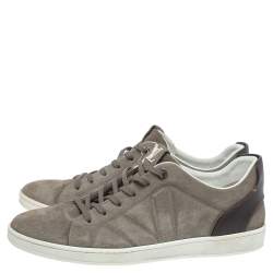 Louis Vuitton Grey/Brown Suede And Leather Low Top Sneakers Size 41.5