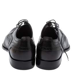 مملوكة مسبقًا Louis Vuitton Black Brogue Leather Trading Lace Up Derby Size 42.5