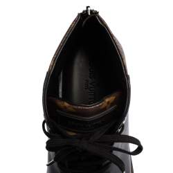 مملوكة مسبقًا حذاء رياضي لوي فيتون كانفاس مونوغرامي وجلد بني /أسود برباط بعنق مرتفع مقاس 41.5