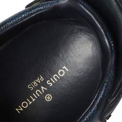 مملوكة مسبقًا Louis Vuitton Damier Graphite Canvas And Black Leather Frontrow Low Top Sneakers Size 41