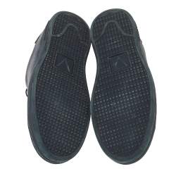 مملوكة مسبقًا Louis Vuitton Damier Graphite Canvas And Black Leather Frontrow Low Top Sneakers Size 41